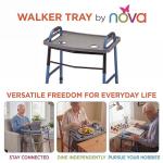 NOVA Walker Tray, Food Tray with 2 Cup Holders for Folding Walker, Fits on Most Folding Walkers, 1 Count (Pack of 1) from NOVA - Ortho-Med, Incorporated