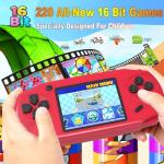 Beijue 16 Bit Handheld Games for Kids Adults 3.0'' Large Screen Preloaded 100 HD Classic Retro Video Games no Need WiFi USB Rechargeable Seniors Electronic Game Player Birthday Xmas Present (Red) by Beijue Technology Co., Ltd