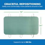 Patient Aid 34" x 72" Positioning Bed Pad with Handles | Incontinence Mattress Bedding Protector Liner Underpad | with Straps for Easy Lift Transfer | Reusable Washable Waterproof | Hospital Quality by Patient Aid