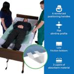 Patient Aid 34" x 72" Positioning Bed Pad with Handles | Incontinence Mattress Bedding Protector Liner Underpad | with Straps for Easy Lift Transfer | Reusable Washable Waterproof | Hospital Quality by Patient Aid