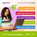 Roblox Coding, Award-Winning, Coding for Kids, Ages 8+ with Online Mentoring Assistance, Learn Computer Programming and Code for Fun Games with Lua and Video Game Programming Software (PC & Mac) from CodaKid