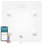 1byone Digital Body Fat Scale, Bluetooth Weight Scale BMI Scale, Bathroom Smart Scale with Body Composition Analyzer, Health Monitor with 14 Body Index, 400lbs by 1 BY ONE