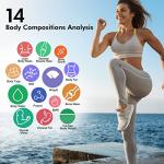 1byone Digital Body Fat Scale, Bluetooth Weight Scale BMI Scale, Bathroom Smart Scale with Body Composition Analyzer, Health Monitor with 14 Body Index, 400lbs by 1 BY ONE