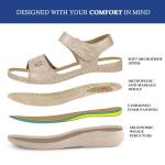 JABASIC Women Comfortable Sandals Orthotic Walking Sandals Orthopedic Arch Support Sandals (Size 7,New Beige) by 