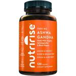 Organic Ashwagandha Capsules - High Potency 1300 mg: Ultimate Natural Sleep Support, Immune Support, Focus, and Energy Supplement with Black Pepper for Wellbeing and Vitality by NutriRise
