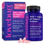 Lovebug Yeast + Vaginal pH Support | Clinically Studied Ingredients for Yeast & UTIs | Multi Strain 50 Billion CFU | 60 Capsules by LoveBug Nutrition, Inc.