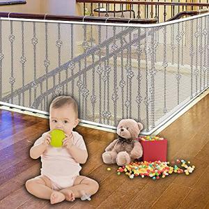 Stairway Net - Baby Safety Rail â Balcony Railing Guard -10ft L x 2.64ft H â Banister Proofing Stair Net for Child, Small pet,Toy- Indoor & Outdoor(White) by Ewaves