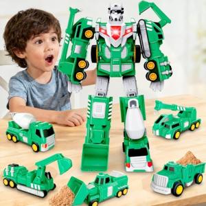 Toys for 3 4 5 6 7 Year Old Boys - Construction Transform Robot Kids Toys Cars | STEM Building Toddler Toys for Kids Ages 4-8 | 5 in 1 Construction Toys Christmas Birthday Gifts for Boys Girls Kids by Laradola