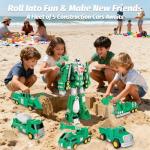 Toys for 3 4 5 6 7 Year Old Boys - Construction Transform Robot Kids Toys Cars | STEM Building Toddler Toys for Kids Ages 4-8 | 5 in 1 Construction Toys Christmas Birthday Gifts for Boys Girls Kids by Laradola