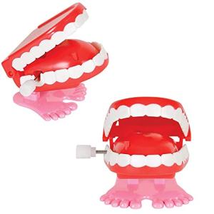 The Dreidel Company Wind Up Teeth Chomping & Chattering Teeth Toys for Kids Birthday Party Favors, Novelty and Gag Gifts, 1.75" Inches (2-Pack) from The Dreidel Company