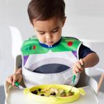 Bumkins Utensils, Silicone and Stainless Steel Baby Fork and Spoon Set, Toddler Silverware, Self Feeding â Jade from Bumkins