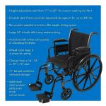 ProBasics Lightweight Wheelchair for Adults - Flip Back Height Adjustable Desk Arms with Elevating Leg Rest - 16" x 16" Seat from Roscoe Medical, Inc.