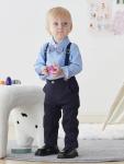 Toddler Dress Suit Baby Boys Clothes Sets Bowtie Shirts + Suspenders Pants 3pcs Gentleman Outfits Suits 6 Month - 6 Years (Blue005 18-24M) from 