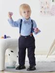 Toddler Dress Suit Baby Boys Clothes Sets Bowtie Shirts + Suspenders Pants 3pcs Gentleman Outfits Suits 6 Month - 6 Years (Blue005 18-24M) from 