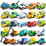 JOYIN 25 Piece Pull Back Cars and Trucks Toy Vehicles Set for Toddlers, Girls and Boys Kids Play Set, Die-Cast Car Set by Joyin Inc