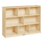 ECR4Kids-ELR-0421 Birch 8-Section School Classroom Storage Cabinet with Casters, Natural, 36" H from ECR4Kids