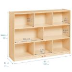 ECR4Kids-ELR-0421 Birch 8-Section School Classroom Storage Cabinet with Casters, Natural, 36" H from ECR4Kids