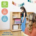 ECR4Kids-ELR-0421 Birch 8-Section School Classroom Storage Cabinet with Casters, Natural, 36" H from ECR4Kids