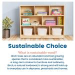 ECR4Kids-ELR-0421 Birch 8-Section School Classroom Storage Cabinet with Casters, Natural, 36" H from ECR4Kids