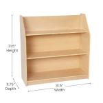 Flash Furniture Hercules 3 Shelf Commercial Book Case with Safe, Kid Friendly Curved Edges - 31.5" H Natural Wooden Bookshelf - Daycare, Classroom, Playroom Storage by Flash Furniture