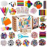 Arts and Crafts for Kids - Art Supplies Craft Kits for Boys & Girls - Includes 3000+ pcs The Ultimate Craft Box with 99 Activities Book for Ages 4-6, 6-8, 8-12 by A&R CO.