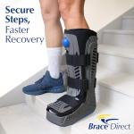Lightweight Medical Full Shell Walking Boot with Air Pump- Tall- Orthopedic Cam Boot for Foot Pain Recovery, Sprained Ankle, Stress Fracture, Broken Foot, Achilles Tendonitis by Brace Direct by Brace Direct
