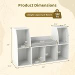 Costzon 6-Cubby Kids Bookcase w/Cushioned Reading Nook, Multi Purpose Storage Organizer Cabinet Shelf with Soft Cushion and Thick Wood Board for Children Girls & Boys Bedroom Decor Room (Modern White) by Costzon