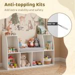 Costzon 6-Cubby Kids Bookcase w/Cushioned Reading Nook, Multi Purpose Storage Organizer Cabinet Shelf with Soft Cushion and Thick Wood Board for Children Girls & Boys Bedroom Decor Room (Modern White) by Costzon