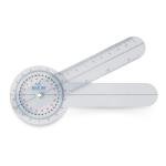 Blue Jay Take a Range Check Clear Plastic Goniometer - 360 Deg., 6 in. Goniometer, Physical Therapy Goniometer with ISO Accuracy with Linear Moving Arm, Clear Gauging Angle. Physical Therapy Aids from Complete Medical Manufacturing Group