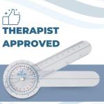 Blue Jay Take a Range Check Clear Plastic Goniometer - 360 Deg., 6 in. Goniometer, Physical Therapy Goniometer with ISO Accuracy with Linear Moving Arm, Clear Gauging Angle. Physical Therapy Aids from Complete Medical Manufacturing Group