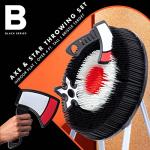 The Black Series Axe Throwing Target Set, 3 Throwing Axes and Bristle Target, Active and Safe Play, Blunted Edges and Lightweight Plastic, Indoor or Outdoor Use and Backyard Fun by MerchSource