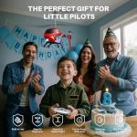 Remote Control Helicopter, S107H-E Aircraft with Altitude Hold, One Key take Off/Landing, 3.5 Channel, Gyro Stabilizer and High &Low Speed, LED Light for Indoor to Fly for Kids and Beginners(Red) by SYMA