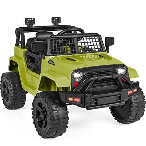 Best Choice Products 12V Kids Ride On Truck Car w/Parent Remote Control, Spring Suspension, LED Lights, AUX Port - Green by Best Choice Products