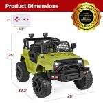 Best Choice Products 12V Kids Ride On Truck Car w/Parent Remote Control, Spring Suspension, LED Lights, AUX Port - Green by Best Choice Products