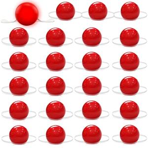 24 Pcs Bulk LED Light Up Red Clown Noses for Kids Blinking Christmas Reindeer Nose Clown Red Nose Reindeer Decor Red Clown Nose LED Clown Costume Accessories Party Supplies by Haull