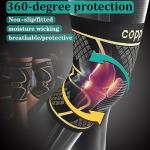 Copper Knee Braces for Knee Pain 2 Pack, Knee Compression Sleeve Support for Men and Women, Medical Grade Knee Pads for Running, Hiking, Working, Arthritis, ACL, Meniscus Tear, Joint Pain Relief from Qishytio