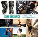 Copper Knee Braces for Knee Pain 2 Pack, Knee Compression Sleeve Support for Men and Women, Medical Grade Knee Pads for Running, Hiking, Working, Arthritis, ACL, Meniscus Tear, Joint Pain Relief from Qishytio