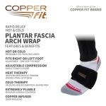 Copper Fit Rapid Relief Plantar Fascia Arch Foot Wrap with Hot/Cold Therapy, Adjustable by Copper Fit