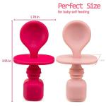 Silicone Baby Spoons for Baby Led Weaning 2-Pack, First Stage Baby Feeding Spoon Set Gum Friendly BPA Lead Phthalate and Plastic Free, Great Gift Set (Pink) from Sperric