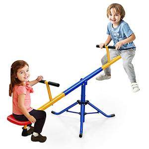 Costzon Kids Seesaw Swivel Teeter Totter Playground Equipment, 360 Degree Rotation, Heavy Duty Indoor Outdoor Play Equipment for Kids, Children, Suitable for Home, Backyard (Upgrade Metal Seesaw) by Costzon