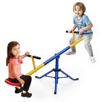 Costzon Kids Seesaw Swivel Teeter Totter Playground Equipment, 360 Degree Rotation, Heavy Duty Indoor Outdoor Play Equipment for Kids, Children, Suitable for Home, Backyard (Upgrade Metal Seesaw) by Costzon