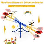 Costzon Kids Seesaw Swivel Teeter Totter Playground Equipment, 360 Degree Rotation, Heavy Duty Indoor Outdoor Play Equipment for Kids, Children, Suitable for Home, Backyard (Upgrade Metal Seesaw) by Costzon