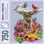 Bits and Pieces - 750 Piece Shaped Puzzle - Garden Birdbath, Busy Bird Fountain - by Artist Alan Giana - 750 pc Jigsaw by Melville Direct