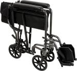 ProBasics Transport Chair Portable Wheelchair - 19-inch Seat, Full-Length Permanent Arms, Swing-Away Foot Rests - Folding Wheelchair for Travel and Transport by Roscoe Medical, Inc.