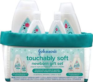Johnson's Touchably Soft Newborn Baby Gift Set for New Parents, Baby Bath & Skincare Essentials for Newborn Skin, Hypoallergenic, Free of Paraben, Sulfates, and Dyes, 5 Items from Johnson & Johnson - Ketotifen