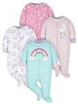 Gerber Baby Girls' 4 Pack Sleep 'N Play Footie, Cloudy, Preemie by GERLO