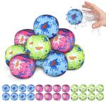 24 Pack - 3" Water Bomb Splash Balls - Water Absorbent Ball - Kids Pool Toys, Outdoor Water Activities for Kids, Pool Beach Party Favors. Water Fight Games By 4E's Novelty from 4E's Novelty