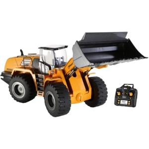 Top Race 10 Channel Full Functional Remote Control Front Loader Construction Tractor, Full Metal Bulldozer Toy Can Dig up to 3.5 Lbs, 1:14 Scale, Remote Control Construction Vehicles TR-213 by Top Race