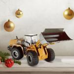 Top Race 10 Channel Full Functional Remote Control Front Loader Construction Tractor, Full Metal Bulldozer Toy Can Dig up to 3.5 Lbs, 1:14 Scale, Remote Control Construction Vehicles TR-213 by Top Race