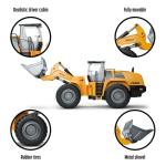 Top Race 10 Channel Full Functional Remote Control Front Loader Construction Tractor, Full Metal Bulldozer Toy Can Dig up to 3.5 Lbs, 1:14 Scale, Remote Control Construction Vehicles TR-213 by Top Race
